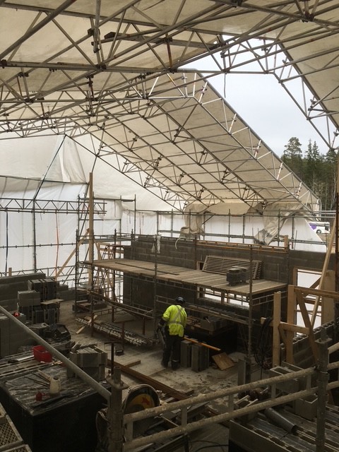 JV-Urakointi rakentaminen työmaalla - telinesuoja